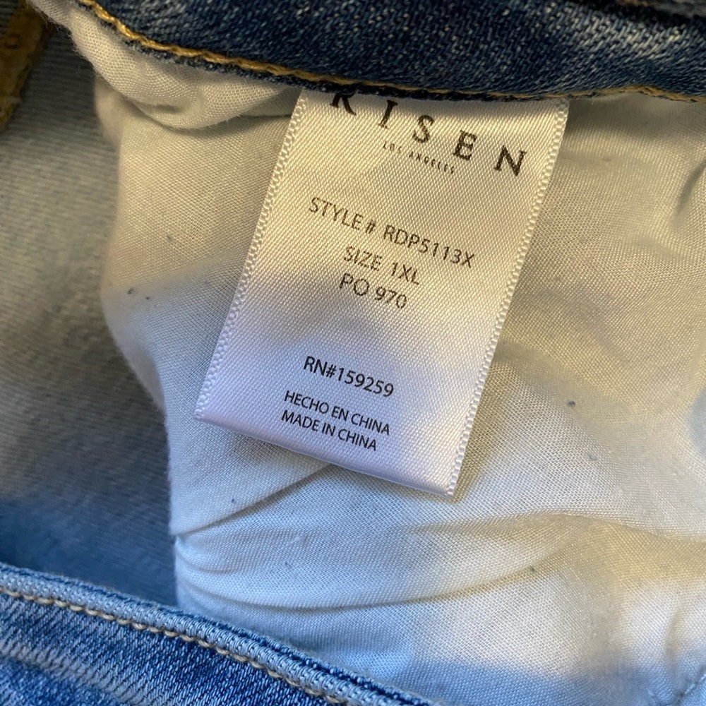 Risen Split Dye Color Block Side Button Straight … - image 4